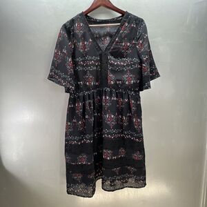 Doe & Rae Dress Womens size L Floral Knee Length Shift